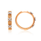 14K altın Clover halka küpe - yonca tasarımlı pırlanta küpe