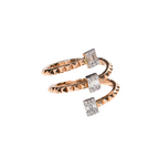 Twisted Baguette Yüzük detay görünümü - 14K altın pırlanta yüzük