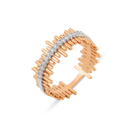 Baton 14K altın yüzük 0.13 ct E-VS baget pırlanta - Ala Fine Jewelry