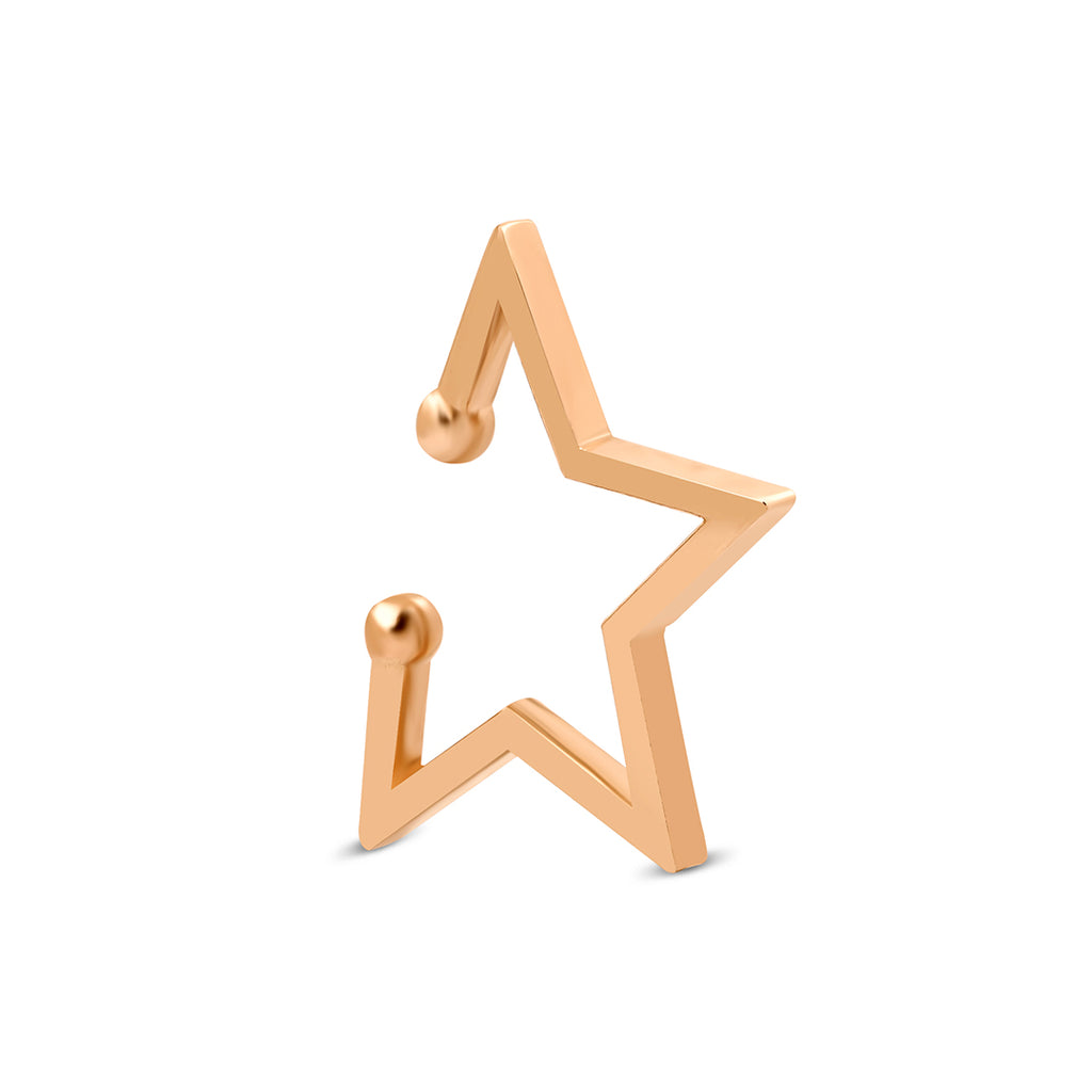 Alya earcuff küpe 14K altın tekli tasarım yakın çekim