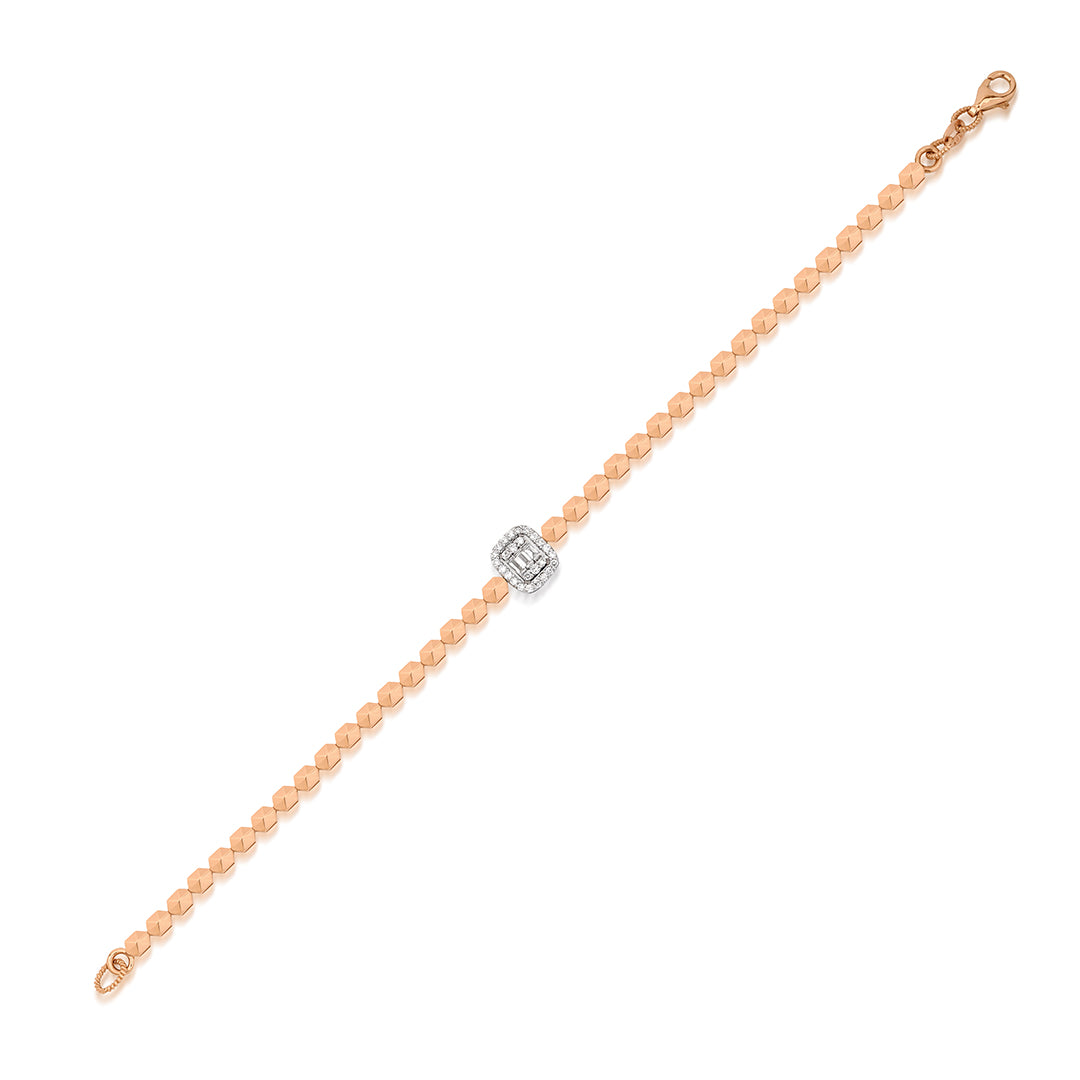 Geometric Baguette 14K altın tennis bileklik 0.27 ct E-VS baget pırlanta - Ala Fine Jewelry