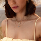 Solar Kolye - 0.51 ct E-VS pırlanta ve 14K altın kolye boyunda görünümü