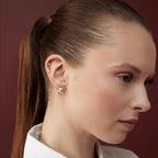 Talon küpe çift model yan profil pırlanta detay