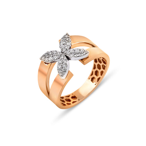 Bloom 14K altın yüzük 0.22 ct E-VS baget pırlanta - Ala Fine Jewelry
