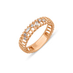 Rail 14K altın yüzük 0.10 ct E-VS baget pırlanta - Ala Fine Jewelry