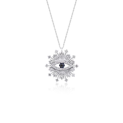 Bleu Eye Kolye - 0.46 ct pırlanta ve 14K altın göz tasarımlı kolye