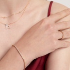 Baguette's Yüzük parmakta görünümü - 14K altın baget pırlanta yüzük