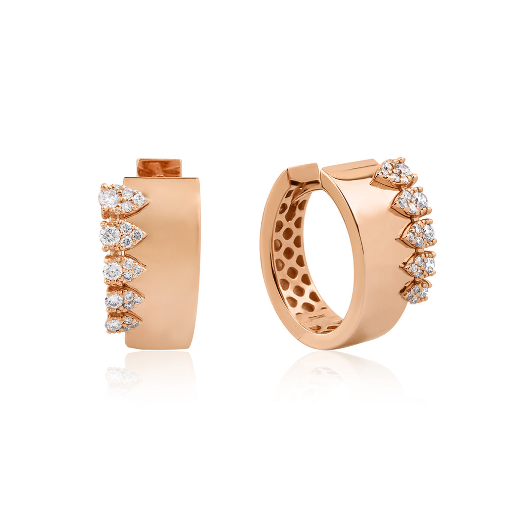 Gold Flame 14K altın küpe 0.40 ct E-VS pırlanta - Ala Fine Jewelry