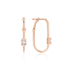 Baguesse 14K altın pırlanta küpe, zarif baguette tasarım, 0.24 ct E-VS pırlanta detayları