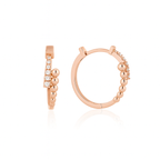 Bubelle 14K altın pırlanta halka küpe, zarif tasarım, 0.13 ct E-VS pırlanta detayları