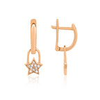 Petit Star 14K altın yıldız küpe 0.14 ct E-VS pırlanta - Ala Fine Jewelry