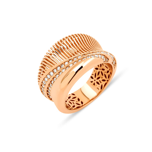 Aurora Crown 14K altın pırlanta yüzük, zarif taç tasarım, 0.42 ct E-VS pırlanta detayları