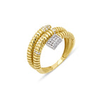 Serpira 14K altın pırlanta yüzük, zarif göz alıcı tasarım, 0.21 ct E-VS pırlanta detayları