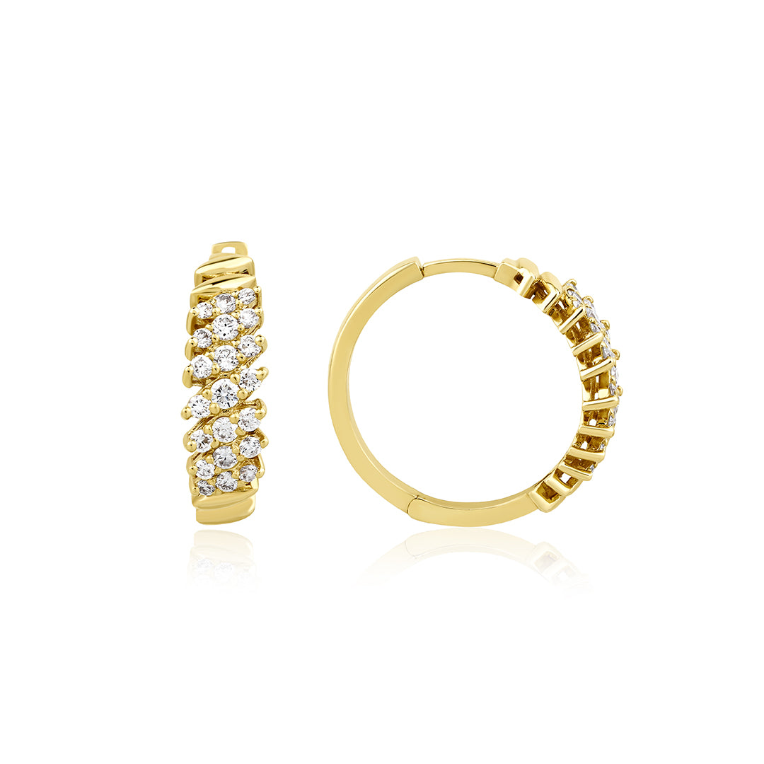 Navellis 14K altın pırlanta halka küpe, zarif tasarım, 0.66 ct E-VS pırlanta detayları