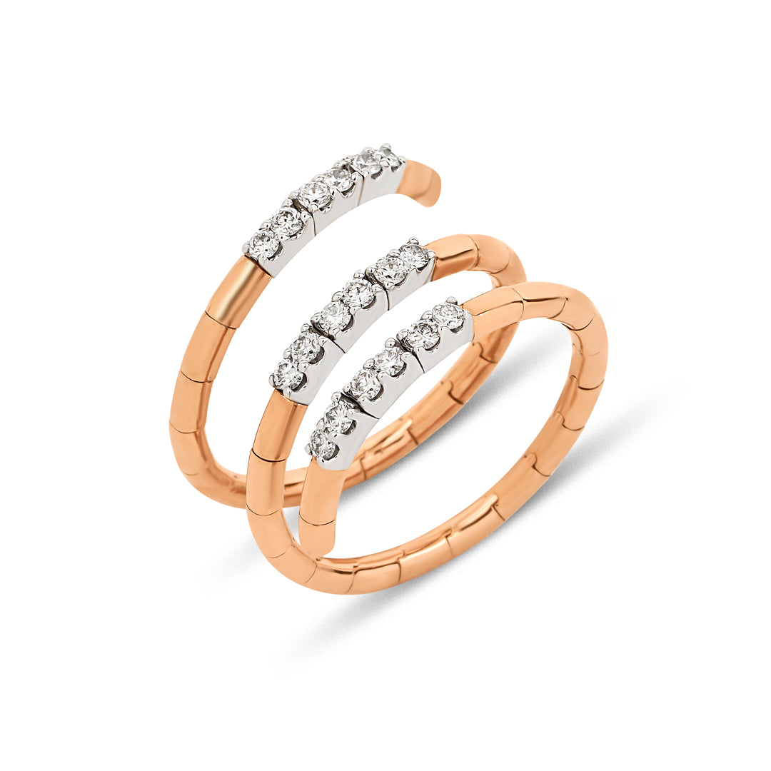 14K altın baguette kesim pırlanta taşlı Turner yüzük detay görünümü