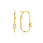 Baguesse 14K altın pırlanta küpe, zarif baguette tasarım, 0.24 ct E-VS pırlanta detayları