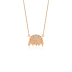 14K altın pırlanta taşlı Blinker göz kolye detay görünümü