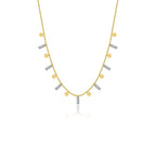 Pulona 14K altın pırlanta kolye, zarif tasarım, 0.16 ct E-VS pırlanta detayları, 42 cm zincir