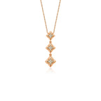 14K altın Lily kolye, 0.08 ct E-VS pırlanta taşlı, zarif tasarım