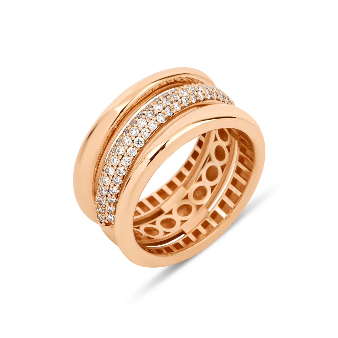 14K altın Pressed yüzük, 0.48 ct E-VS pırlanta taşlı, zarif tasarım