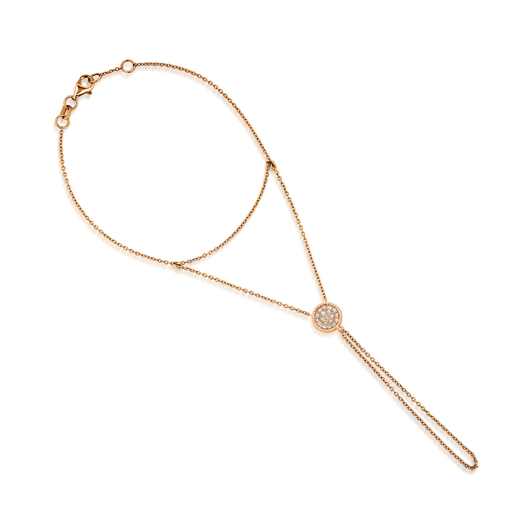 4K altın Circular Şahmeran bileklik, 0.17 ct E-VS pırlanta taşlı