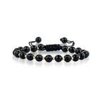 Onyx bileklik erkek 14K altın doğal taş - ürün detay görünümü