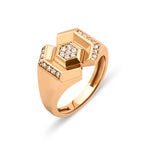 Galaxy Yüzük - 0.19 ct pırlanta modern tasarım 14K altın yüzük detay görünümü