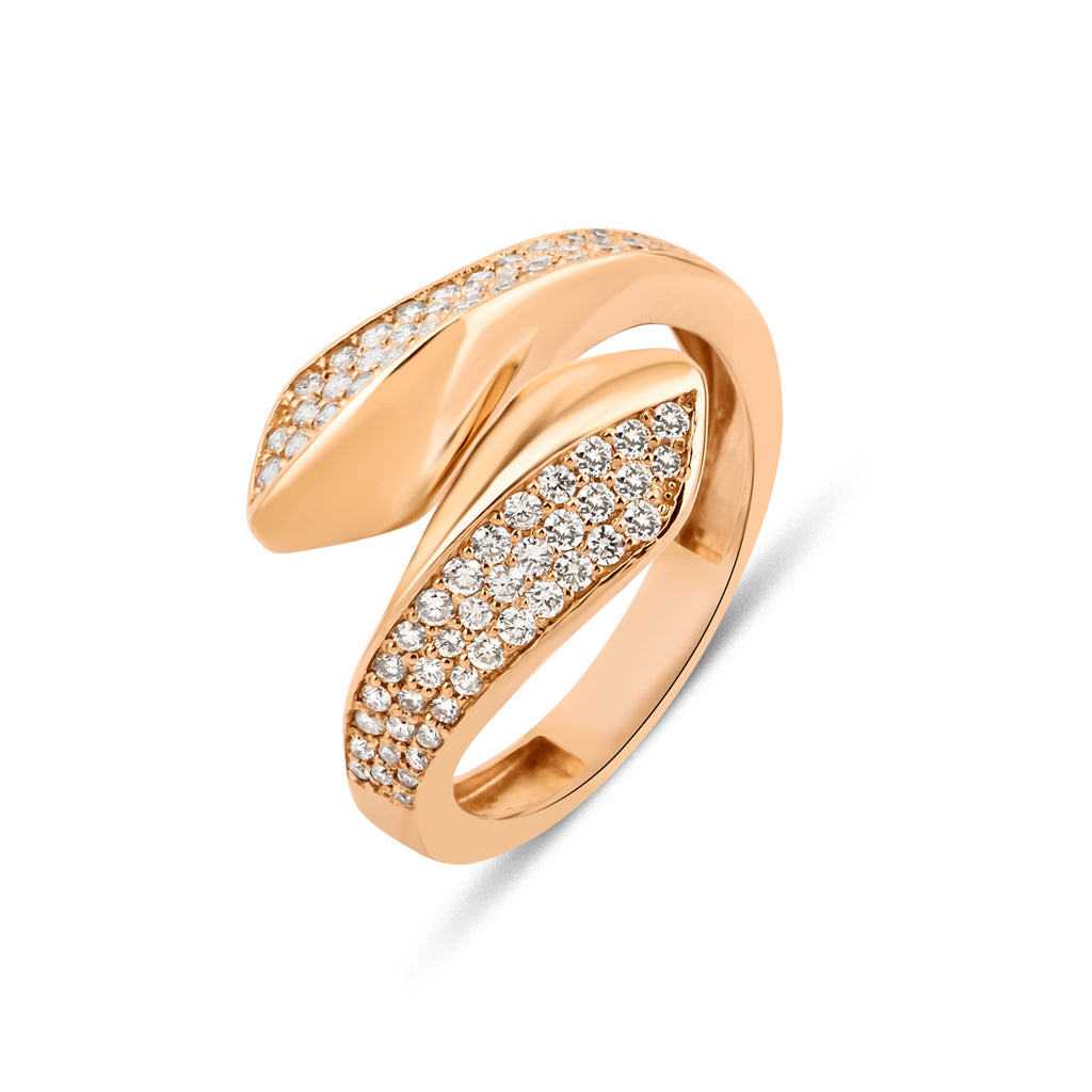 Serpenty Yüzük - 0.75 ct pırlanta modern tasarım 14K altın yüzük detay görünümü