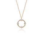 Flower Parade Kolye - 0.57 ct pırlanta çiçek tasarım 14K altın kolye detay görünümü