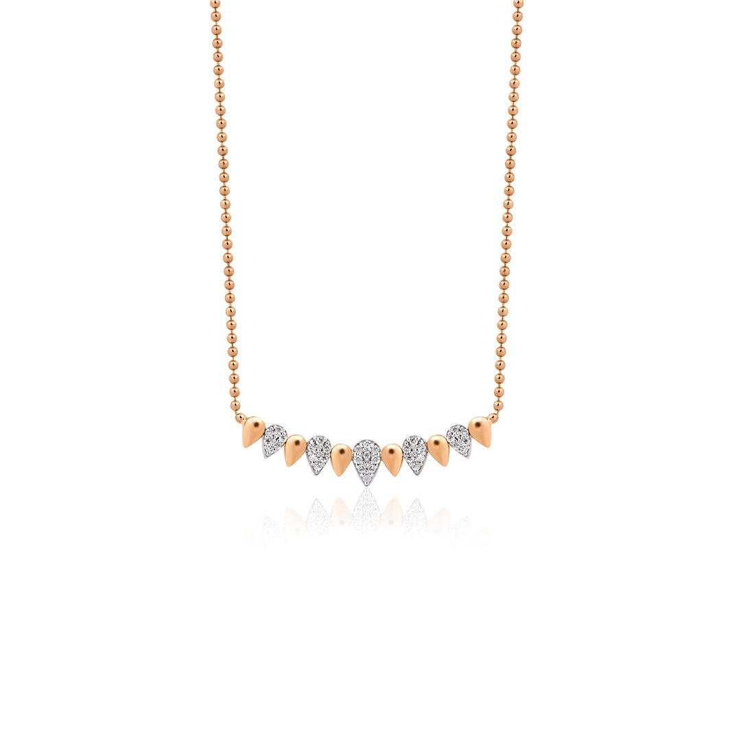 Drop it Kolye - 0.16 ct pırlanta damla tasarım 14K altın kolye detay görünümü