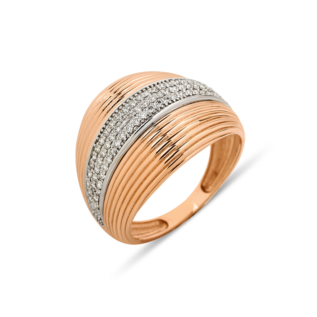 Stripe 14K altın yüzük 0.48 ct E-VS baget pırlanta - Ala Fine Jewelry