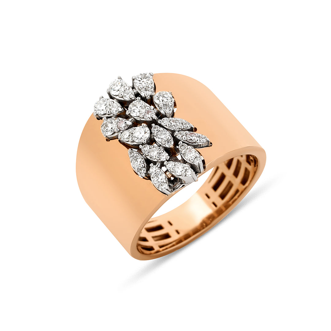 Ramose 14K altın yüzük 0.60 ct E-VS baget pırlanta - Ala Fine Jewelry