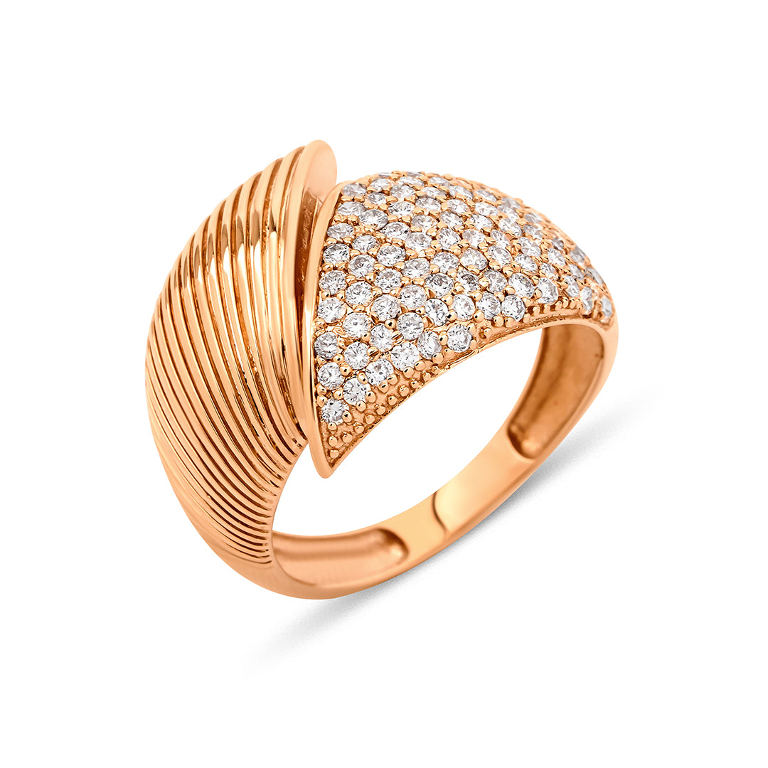 Nested 14K altın yüzük 0.91 ct E-VS pırlanta - Ala Fine Jewelry