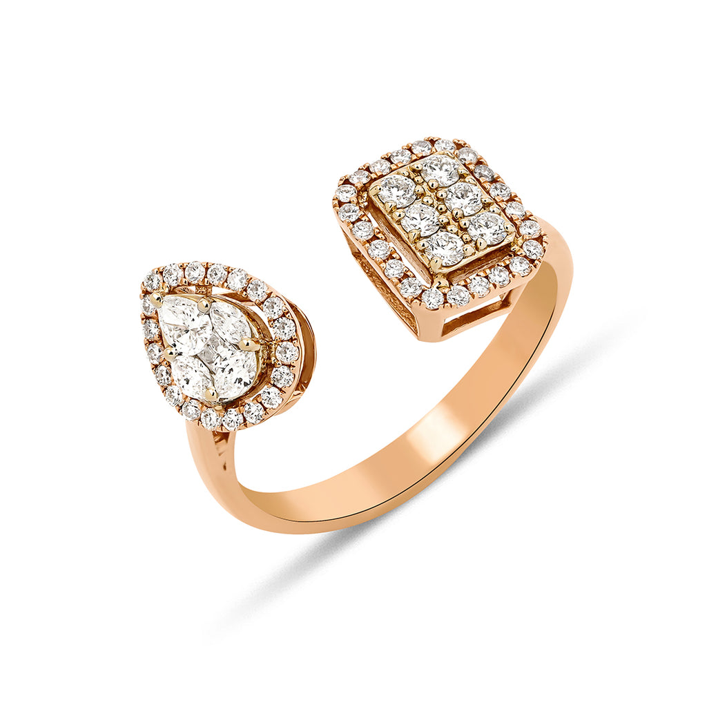 Sibling 14K altın yüzük 0.58 ct E-VS pırlanta - Ala Fine Jewelry