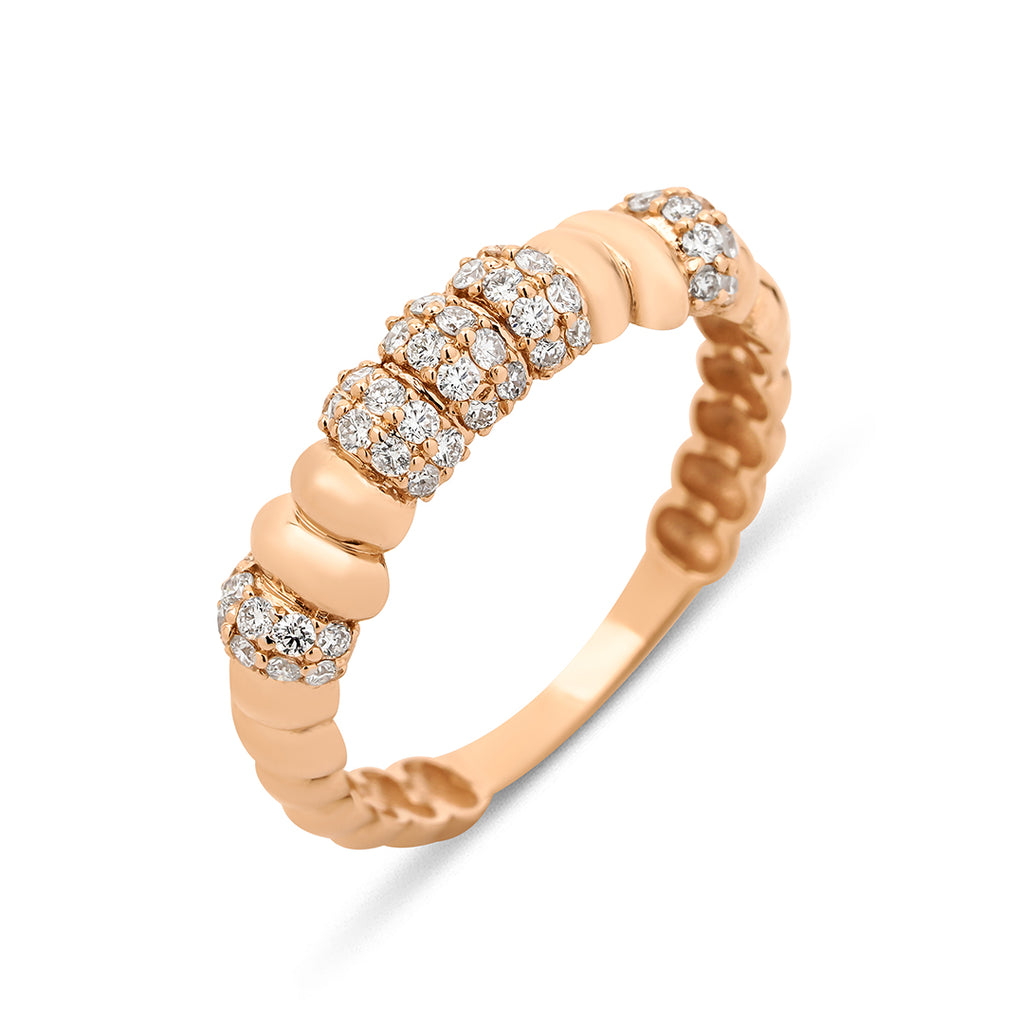 Croissantino 14K altın yüzük 0.41 ct E-VS pırlanta - Ala Fine Jewelry