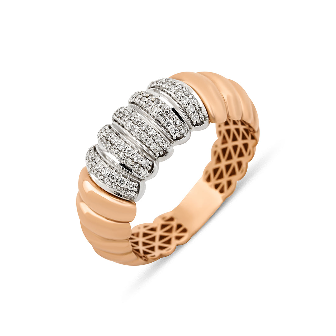 Grande Croissant 14K altın yüzük 0.29 ct E-VS pırlanta - Ala Fine Jewelry