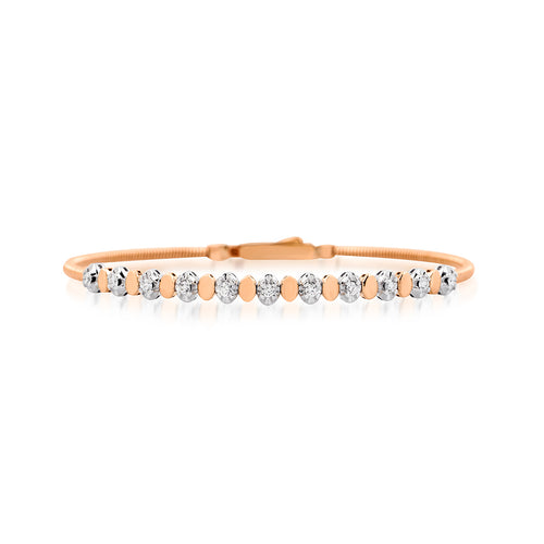 Button 14K altın kelepçe bileklik 0.28 ct E-VS pırlanta - Ala Fine Jewelry