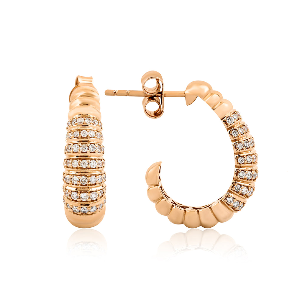 Croissant Diamond 14K altın küpe 0.72 ct E-VS pırlanta - Ala Fine Jewelry