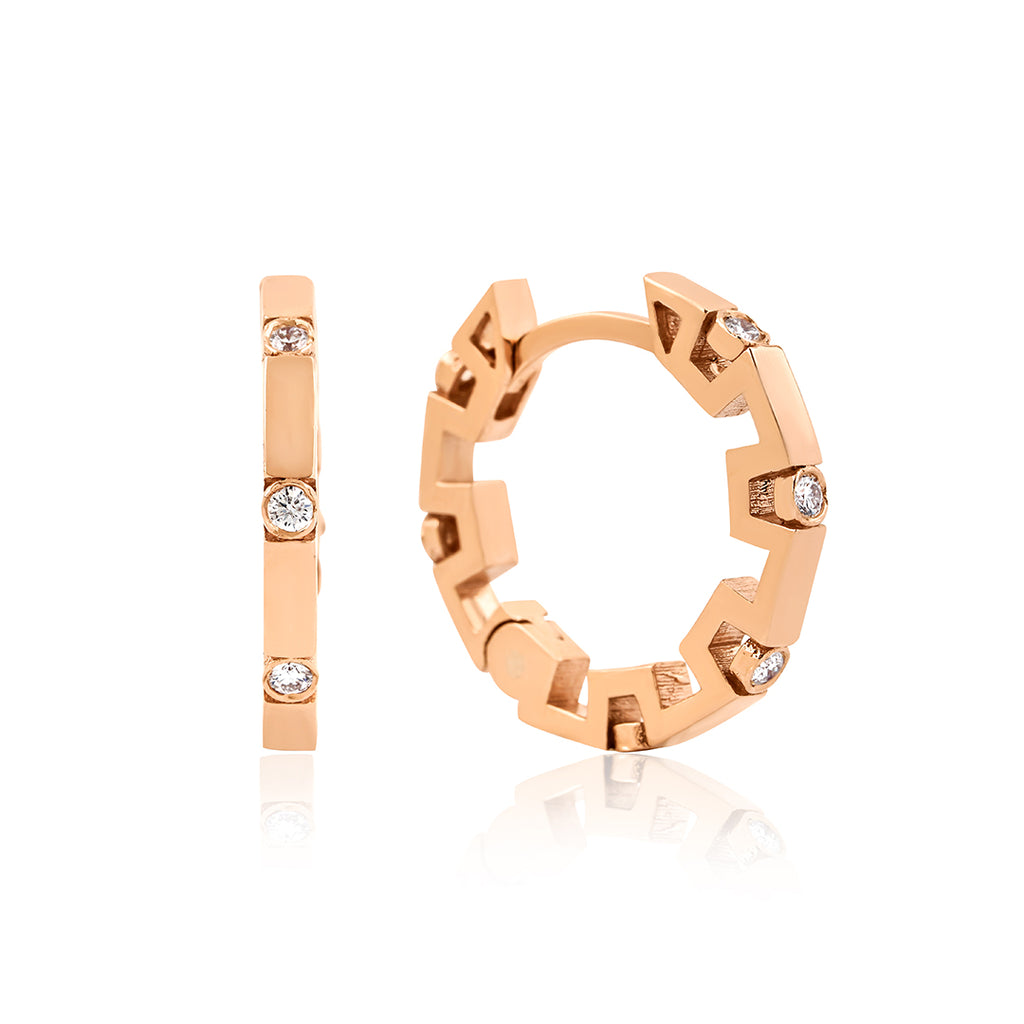 Maze 14K altın küpe 0.24 ct E-VS pırlanta - Ala Fine Jewelry