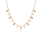 Drops 14K altın kolye detay görünümü, pırlanta detayları