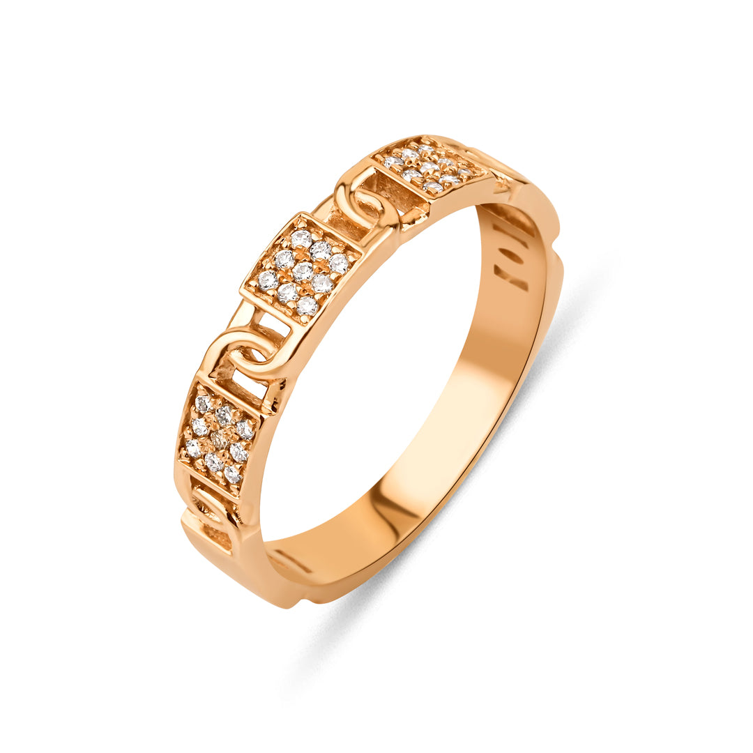 Square Minimal Yüzük detay görünümü - 14K altın pırlanta yüzük