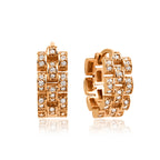 Fully Diamond Küpe detay görünümü - 14K altın pırlanta halka küpe