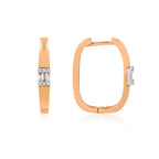 Dip Baguette 14K altın halka küpe detay görünümü, pırlanta detayları