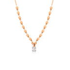 Bubble Baguette 14K altın kolye detay görünümü, pırlanta detayları