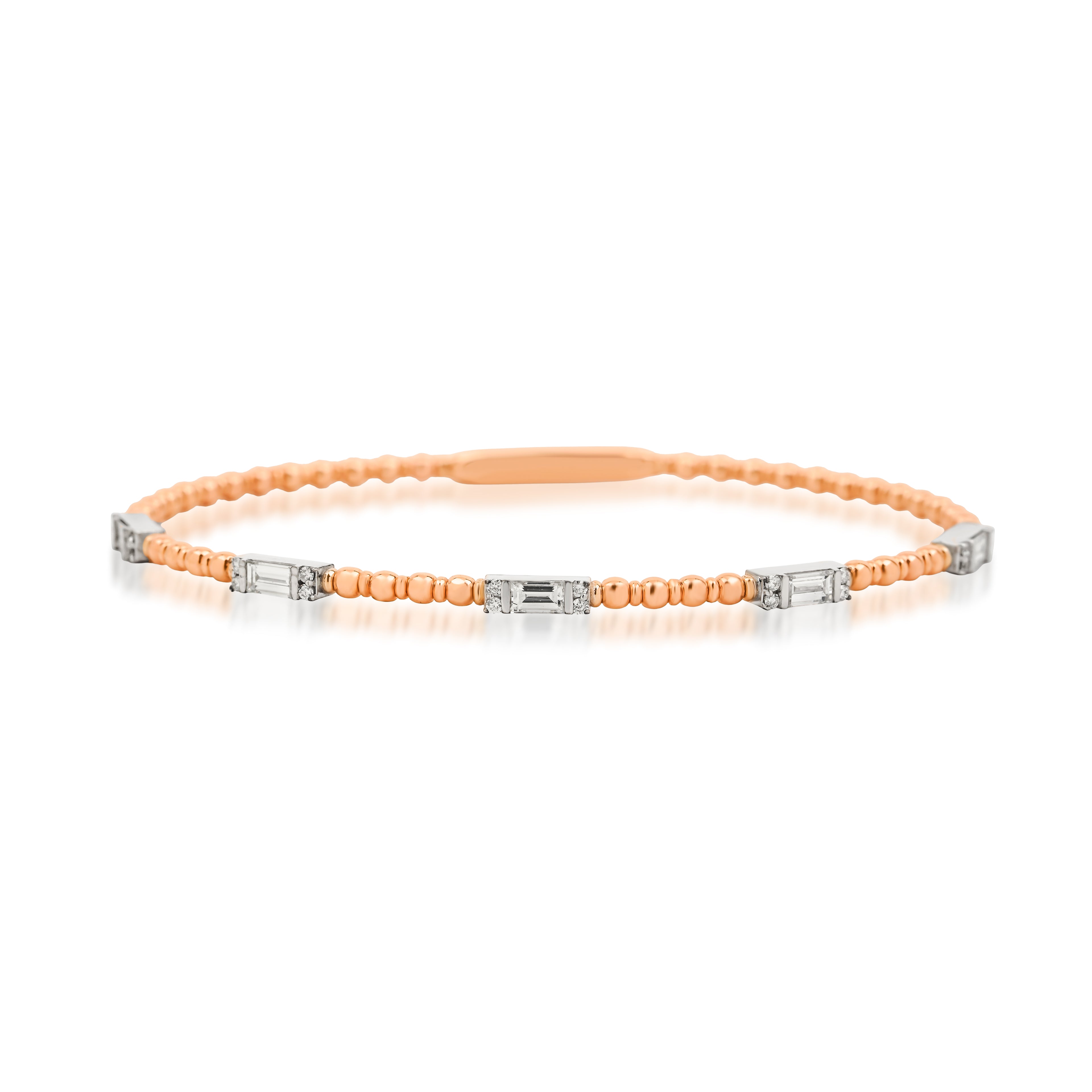 Bubbleline Bileklik 0.64 ct pırlanta 14K altın bubble tasarım