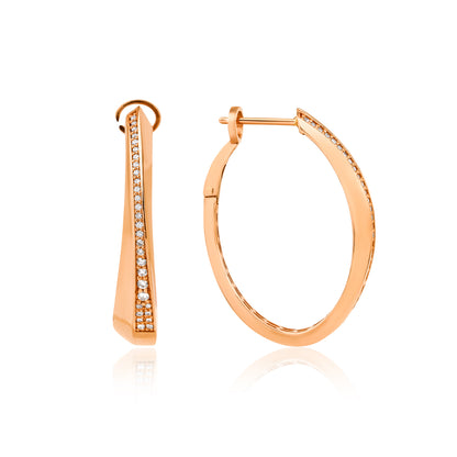 Trace Küpe - 14K altın pırlantalı halka küpe detay görünümü