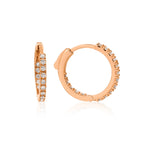 Gentle Arc Küpe - 14K altın pırlanta küpe ön görünüm