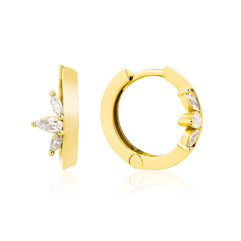 Celeste Mini pırlanta küpe 14K altın 0.33ct E-VS sertifikalı detay görünüm