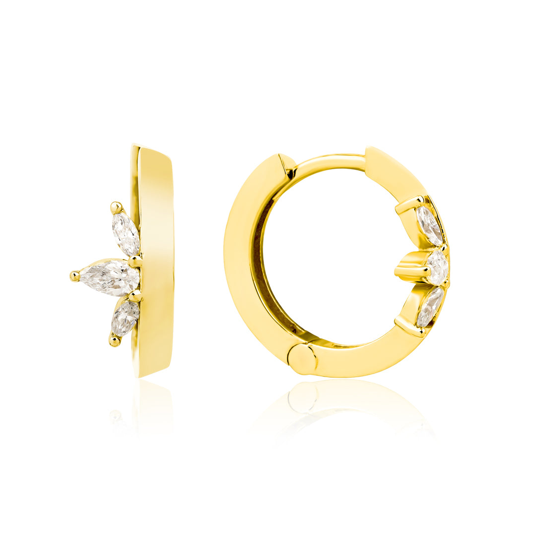 Celeste Mini pırlanta küpe 14K altın 0.33ct E-VS sertifikalı detay görünüm