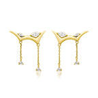 Solaria Longue pırlanta küpe 14K altın 0.24ct E-VS sertifikalı detay görünüm